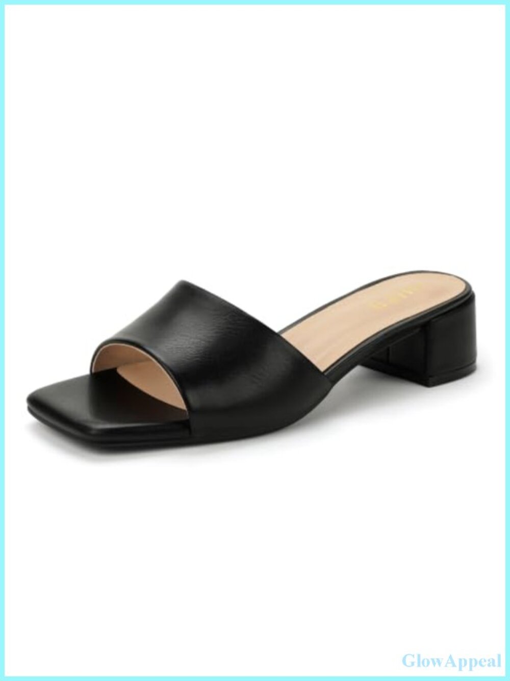 Women's Slip On Mule Heels Square Open Toe Low Block Heel Sandals